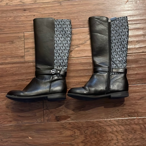 Michael Kors Emma Jacquard 2 Black Boots Size 3 (Little Girl) - Picture 1 of 7